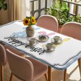 thumbnail image 3 of Happy Easter Table Cloths for 6 Foot Rectangle Tables, Colorful Rabbits Cartoon Blue Plaid Patio Waterproof Elastic Fitted Tablecloths, Washable Rectangular Table Cover for Camping, 3 of 8