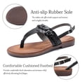 thumbnail image 3 of Ataiwee Women's Flat Slide Sandals - Classic T-strap Ankle Strap Comfort Thong Flat Summer Sandals., 3 of 6
