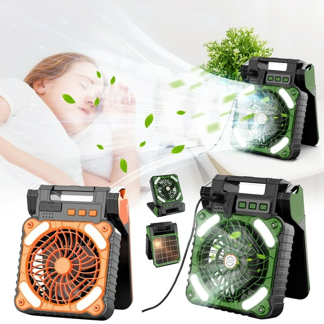 Sentmoon Portable Fan Personal Fan Outdoor Solar Powered Fan Light Portable Camping Fishing USB Charging Fan Energy-saving Cool and Refreshing In Summer