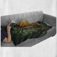 thumbnail image 5 of Fantasy Soft Flannel Fleece Throw Blanket, Sunbeams Through the Mysterious Half Opened Wooden Entrance with Greenery, Cozy Plush for Indoor and Outdoor Use, 60" x 80", Green and Brown, by Ambesonne, 5 of 5