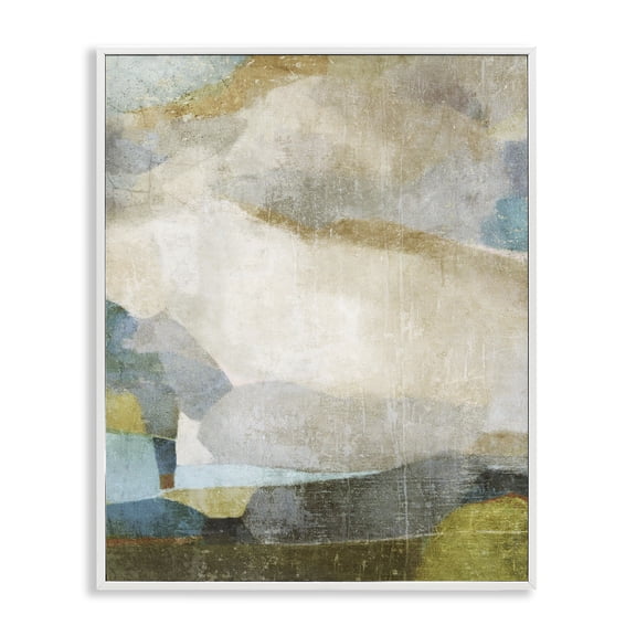 Stupell Industries Contemporary Blue & Neutral Abstraction White Framed Giclee Art, 11 x 14, by Suzanne Nicoll
