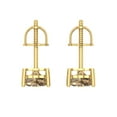 thumbnail image 4 of 1.5 Ct Heart Cut Studs Champagne Crystal 18K Yellow Solid Gold Everyday Dainty Earrings Screw Back, 4 of 7