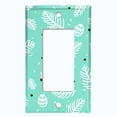 thumbnail image 5 of Metal Light Switch Plate Cover Festive Rosemary Leaves Teal XMS005, 5 of 13