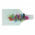 thumbnail image 1 of Seattle Skyline Cutting Board, Contemporary Lettering City Artwork in Colorful Paint Blobs Modern Print, Decorative Tempered Glass Cutting and Serving Board, in 3 Sizes, by Ambesonne, 1 of 2
