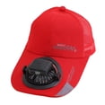 thumbnail image 4 of Gorra de béisbol con ventilador solar, gorra de pesca, gorra de sol para ciclismo, camping y jardinería. Rojo 300MA, 4 of 9