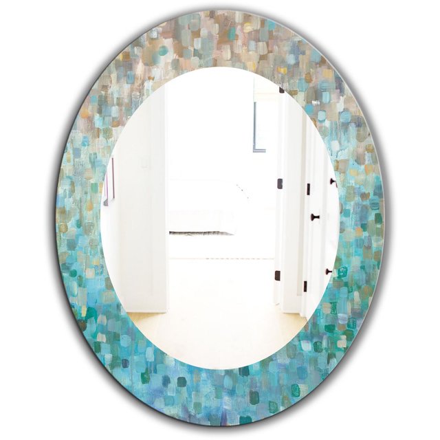 Designart 'Blocked Abstract' Miroir Traditionnel - Miroir Mural Ovale ou Rond - 24x36