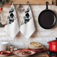 thumbnail image 6 of Horror Skull Kitchen Towels Set of 4, Black Skeleton Spooky Halloween Absorbent Dish Towels for Kitchen, Microfiber Hand Towel, Quick Drying Tea Towel for Cleaning Decorative Dishcloths, 6 of 7