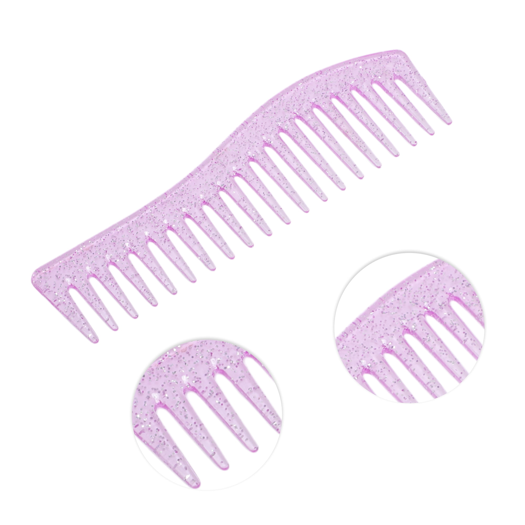 Unique Bargains 1 Pc Women Durable S Shaped Wide Tooth Straightening Comb Purple