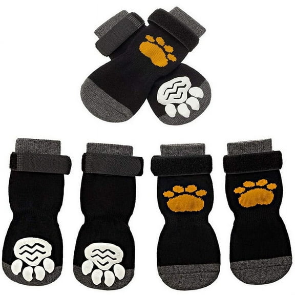 Monebena Pet Socks,4Pcs Dog Socks Super Soft Fastener Tape Non-Slip Breathable Decorative Cotton Medium Large Dogs Socks Paw Protector Pet Supplies