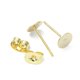 thumbnail image 2 of 20Pcs 304 Stainless Steel Stud Earring Findings Flat Round Pad Base Earring Settings with 20Pcs Friction Ear Nuts Golden 6x0.3mm Pin: 0.7mm, 2 of 6
