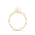 thumbnail image 2 of ANGARA Freshwater Cultured Pearl Ring with Bypass Shank in 14K Yellow Gold for Women | June Birthstone, Birthday, Anniversary, Jewelry Gift for Women | Pearl Ring, 2 of 9
