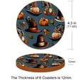 thumbnail image 3 of Thanksgiving Microfiber Leather Round Coasters (6PCS), 11x11 cm/4.3x4.3 in, Slip Drink Coasters Set for Home and Kitchen, Durable and Easy to Clean Square Drink Coasters., 3 of 6