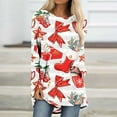 thumbnail image 2 of Patlollav Plus Size Christmas Tops Women Fashion Casual Long Sleeve Round Neck Loose Blouse, 2 of 6