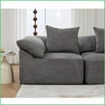 thumbnail image 4 of 5-Piece Modular L-Shaped Sectional Sofa - Convertible Sleeper with Ottoman, Gray Chenille Upholstery | Gray | Chenille | Cushion Back, 4 of 26