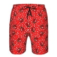 thumbnail image 3 of Logiee Red Ladybugs On White Dotted Print Mens Swim Trunks Quick Dry Board Shorts,Breathable Hawaii Beach Shorts Swimwear Bathing Suits-3X-Large, 3 of 6