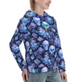 thumbnail image 6 of Lsque Skull blue crystal flower Pattern Casual Women's Hoodie,Hooded Sweatshirt with Kangaroo Pocket,Pullover Hoodie with Eye-catching Drawstrings-Small, 6 of 7