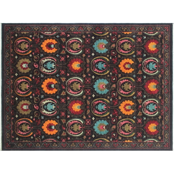 Aria Bora Black/Red Rug, 8'11" x 11'11"