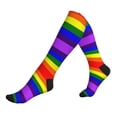thumbnail image 2 of Pride Rainbow Flag Compression Socks for Women Men Circulation Graduated Supports Socks for Running Athletic Sports, 2 of 8