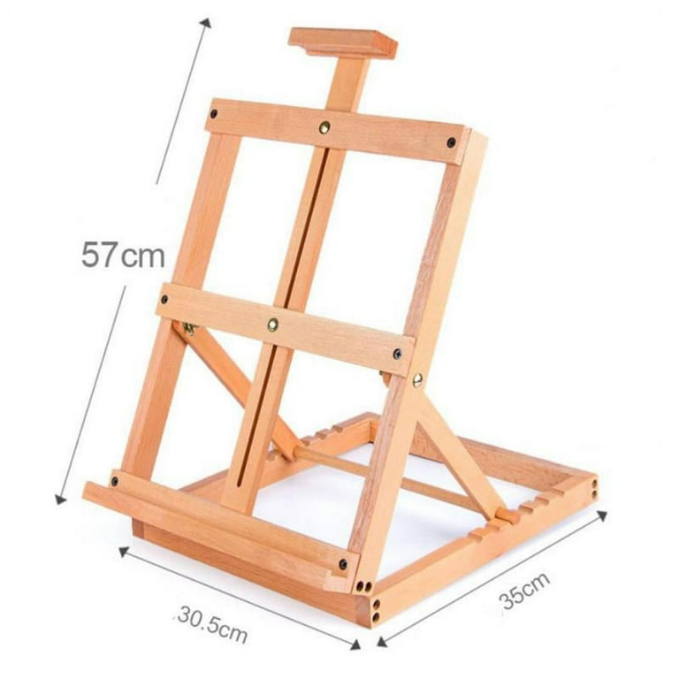 Tabletop Art Easel H-Frame Display Stand Wood Painting Easels for Kids Artist Adults Table Top Display, Adjustable and Sturdy Art, Size: 57 cm, Brown