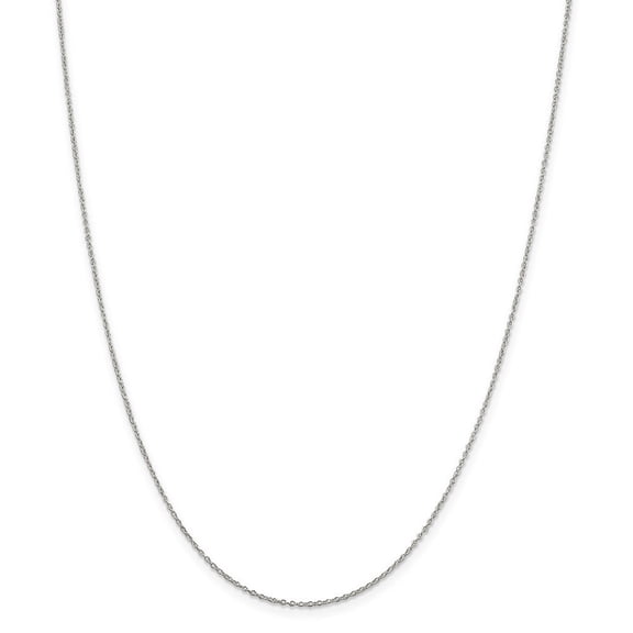 Sterling Silver Rhodium Plated 0.5mm With 2inch Ext. Fancy Rolo Chain Necklace - 1.3 Grams - 18 Inch