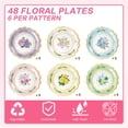 thumbnail image 2 of 48Pcs Floral Paper Plates, 7 Inch Flower Party Plates Floral Disposable Plates for Tea Party, Birthday Baby Shower Garden Wedding Afternoon Decorations, 6 Styles (48, 7 inch), 2 of 6