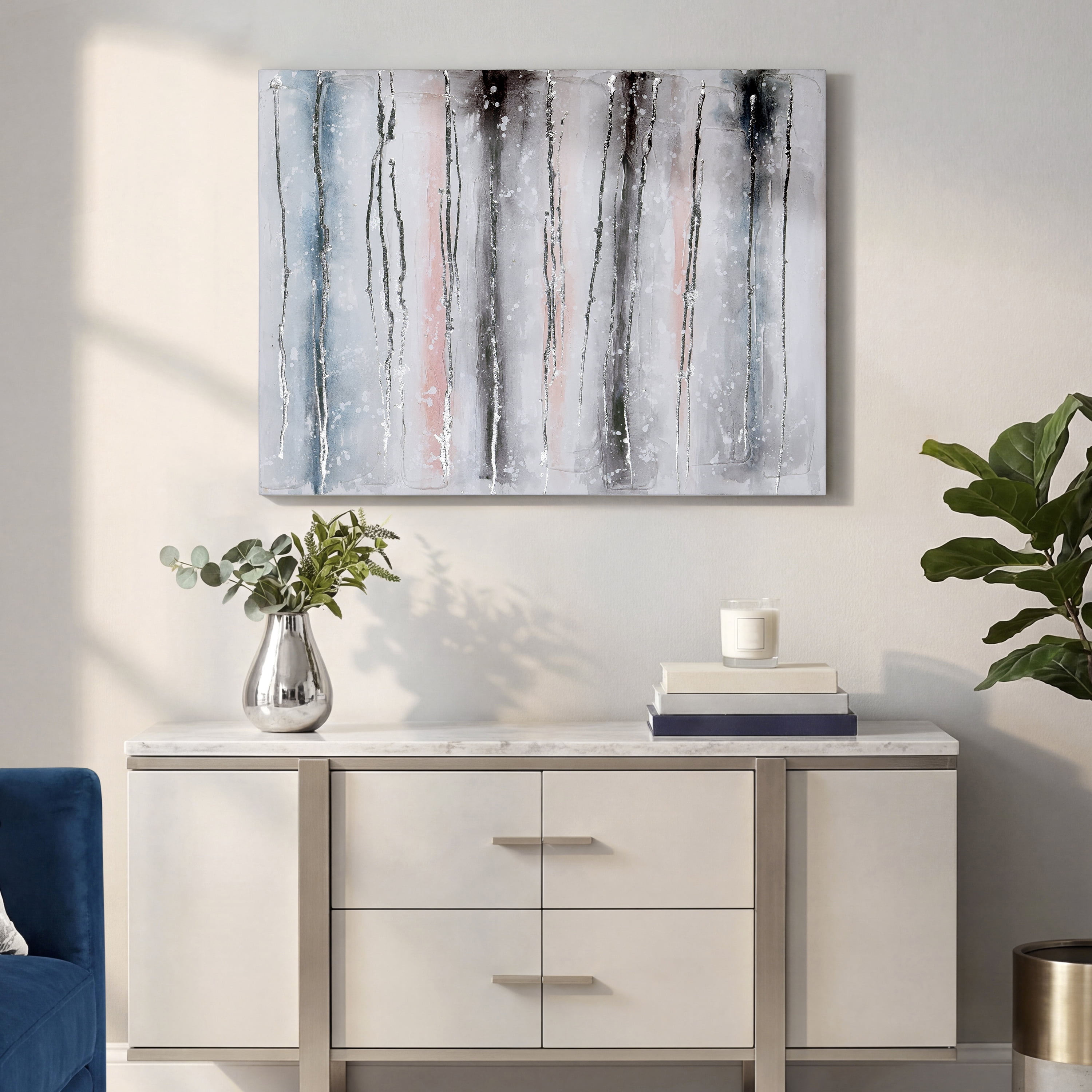 Empire Art Direct Blue Roads Textured Metallic Hand Painted Wall Art, 30" x 40" x 1.5", Ready to Hang