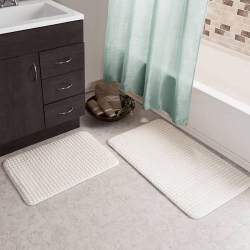 2 pc Memory Foam Bath Mat Set by Somerset Home Woven Jacquard Fleece