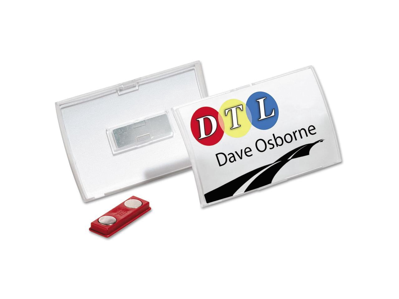 DURABLE Click Fold Magnetic Name Badge Inserts, 2-1/8 x 3-5/8 Inches, Polypropylene, Clear, 10-Pack