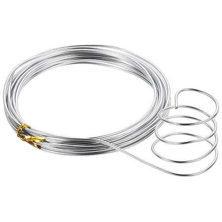 Aluminum Wire 16 Feet 2mm Dia. Flexible Metal Wire Silver Tone for DIY Arts Craft
