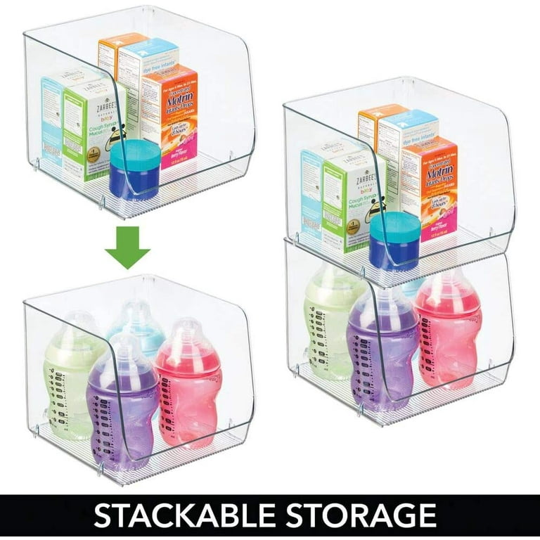 4 Pack Plastic Storage Baskets with Handles, Small Bathroom Organizing Bins  for Shelves and Laundry, 4 Colors, 11.5x5x5 inches