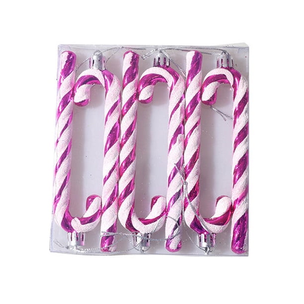 TQEHS Colgante de bastón de caramelo con purpurina navideña, adornos de bastón de caramelo de plástico, decoración para árbol de Navidad, adornos colgantes para árbol de Navidad para regalos de fiesta