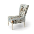 thumbnail image 3 of Designart "Beige Blue Suprematism Fragmented Geometries II" Multi-Color Abstract Suprematism Upholstered Accent Chair - Modern Arm Chair For Living Room, 3 of 7