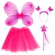 thumbnail image 1 of Soumbiss Set of 4 Cosplay Disfraz Set incluye Tutu Falda Angel Wing Fairy Stick Headband Baby Kids Outfit Kit (Rosy), 1 of 5