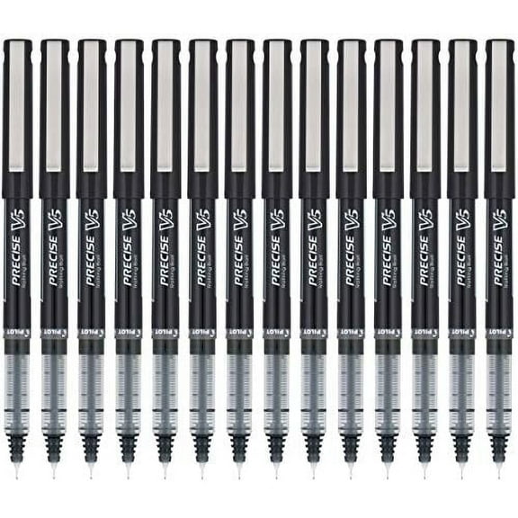 Pilot Precise V5 Premium Rolling Ball Stick Pens, Extra Fine Point, 0.5 mm, Black Ink, 14 Count