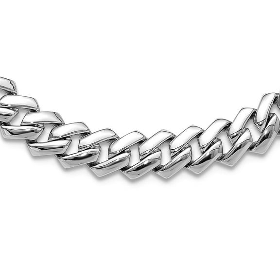 925 Sterling Silver Rhodium Plated 9mm Monaco Link Cubic Zirconia Clasp Necklace 20 Inch Pendant Necklace for Women