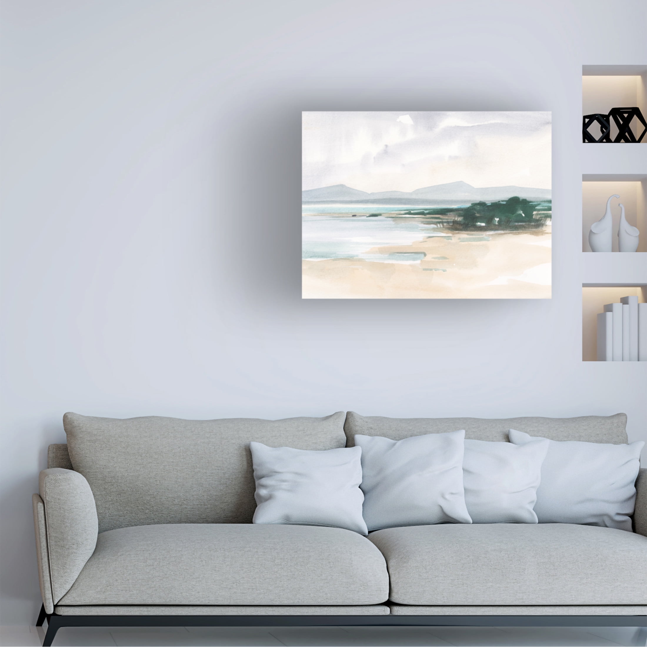 Canvas Wall Art - Ethan Harper 'Beach Inlet I' Wall Art for Living Room, Bedroom, or Office Décor by Trademark Fine Art - 32 x 24 Inches