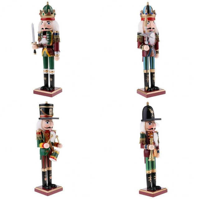 Juguete de cascanueces de madera, Soldado de cascanueces, Muñeca de marionetas de madera, Figuras de soldados modelo, Adornos de decoración para el hogar, Cascanueces pintado a mano, Adornos