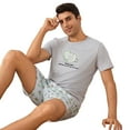 thumbnail image 4 of Printed Men's Loose-Fitting Casual Short-Sleeved Shorts Homewear Set, 4 of 6