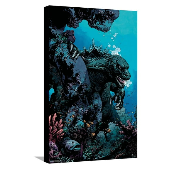 Godzilla: Comic - Ocean Canvas Wall Poster, 14.725" x 22.375"
