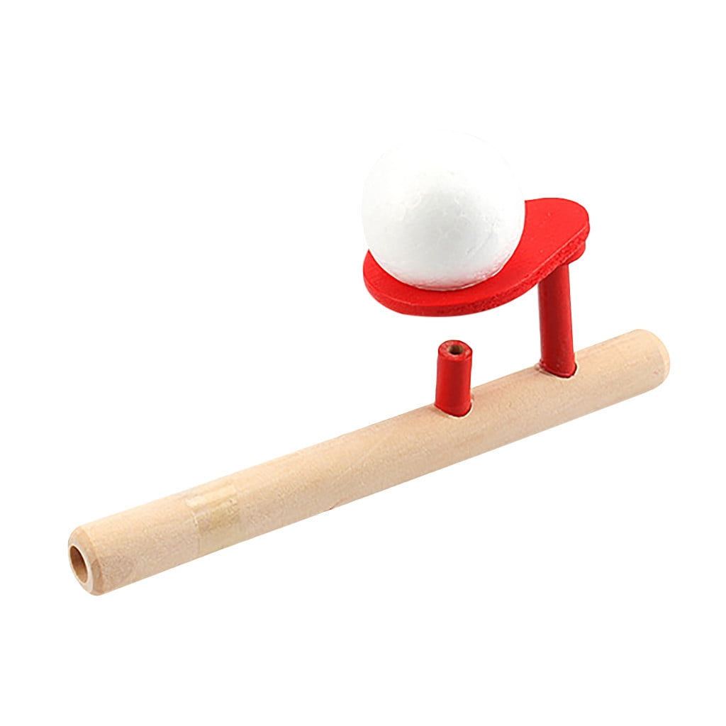 WOODEN MONTESSORI BLOWING BALL FLOATING GADGET BOARD GAME PARTY FUN KIDS TOY 