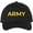Black/Gold, variant on Army Embroidered Baseball Cap | US Army Text | Structured Hat (Black/Gold)