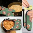 thumbnail image 5 of Yayeee Oven Mitts and Pot Holder Set of 2 Heat Resistant Kitchen Gloves Baking Hot Pad, Green American Footballs, 5 of 5