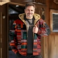 thumbnail image 2 of Mens Winter Jacket Sherpa Lined With Hood Warm Fleece Zipper Hoodie Red M, 2 of 5