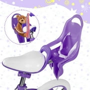 XJD 12 inch Kids Girls Bike for 3-12 Years Old Toddlers, Princess Children Bicycle with Training Wheels, Streamers, Basket, Doll Seat, Purple