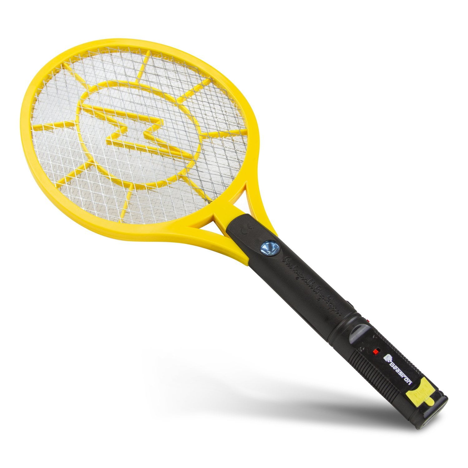 Beastron Rechargeable Bug Zapper, 3000 Volt Usb Charging, Electric Fly Killer Racket, Led Light 3 Layer Mesh Safe to Touch Large Size, pack of 2