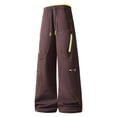 thumbnail image 5 of cllios Mens Cargo Pants with Zipper Pockets Loose Fit Wide Leg Trousers Drawstring Elastic Waist Outdoor Casual Lightweight Work Pants Brown S, 5 of 10