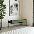 thumbnail image 2 of HomePop Modern Metal & Velvet Bench, 49.5"W x 17.25"D x 19"H, Loden Green/Black, 2 of 9
