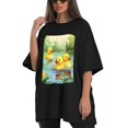 thumbnail image 4 of Plus Size Shirt for Women Black Tops for Women Oversized Short Sleeves Shirt for Women Duck T Shirt Crewneck Shirt for Women L, 4 of 5