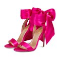 thumbnail image 2 of XYD Women Elegant Open Toe Ribbon Sandals Lace Up Stiletto High Heels Evening Club Dress Shoes Size 7 Fuchsia, 2 of 4