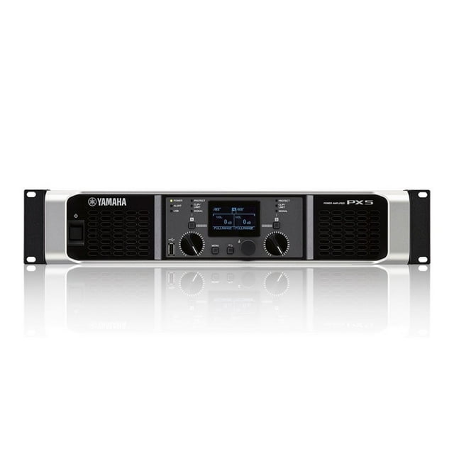 Amplificador PX5 Yamaha Poder Digital 500W Yamaha Puerto USB Negro-Plata